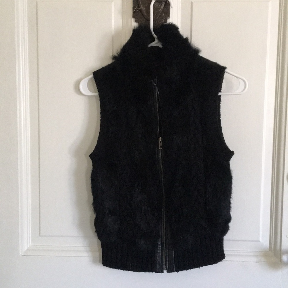 Used BCBGMaxAzria XS rabbit fur vest